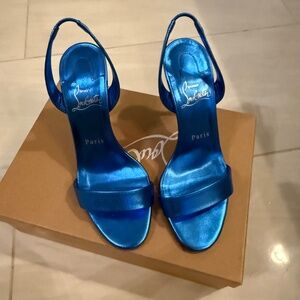 Metallic Royal Blue Red Bottom Shoes